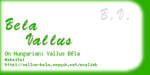 bela vallus business card